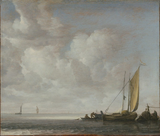 Calm Sea, vintage artwork by Simon de Vlieger, 12x8" (A4) Poster