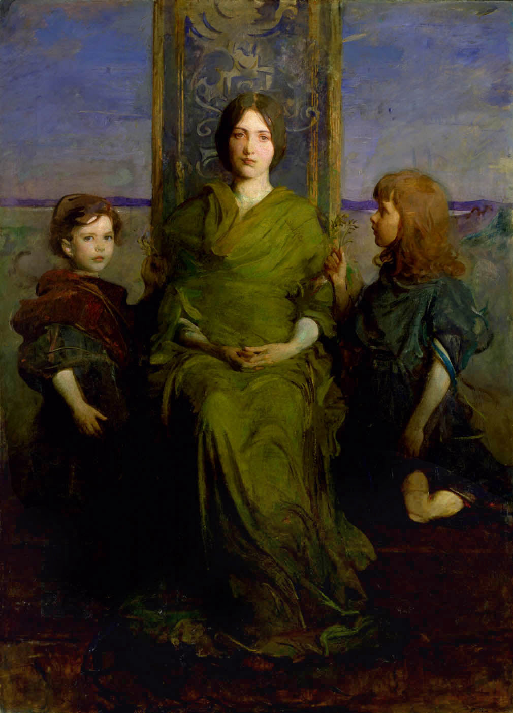 Virgin Enthroned, vintage artwork by Abbott Handerson Thayer, 12x8" (A4) Poster