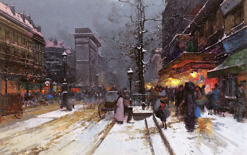 Porte Saint-Denis, Paris by Eugene Galien-Laloue,A3(16x12")Poster