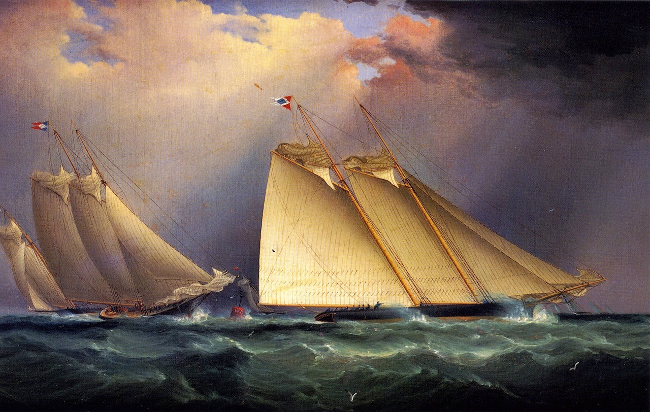 Dauntless and Sappho Rounding the Mark, 1871, vintage artwork by James E. Buttersworth, A3 (16x12") Poster Print