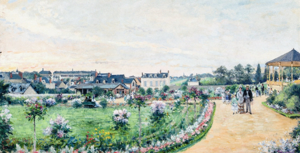 Figures in a Public Garden, vintage artwork by Ludovic Piette, 12x8" (A4) Poster