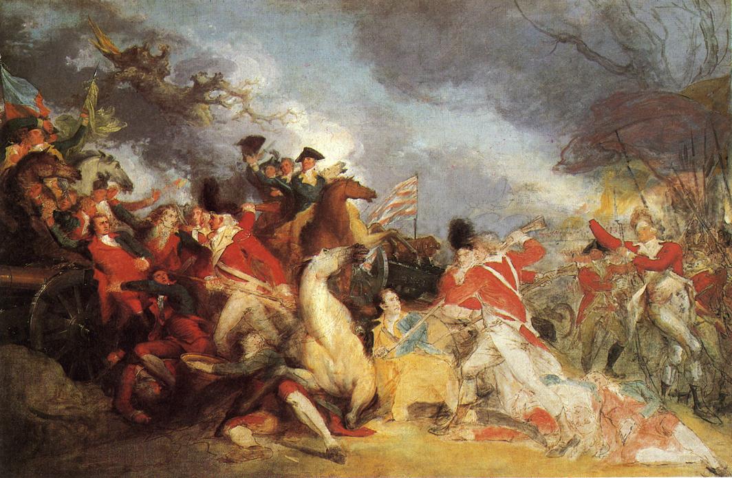 The Death of General Mercer at the Battle of Princeton (unfinished version), vintage artwork by John Trumbull, 12x8" (A4) Poster