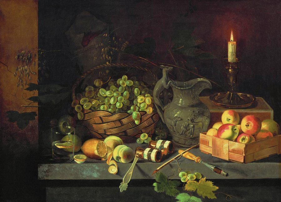 Still-Life with Candle, vintage artwork by Ivan Khrutsky, A3 (16x12") Poster Print