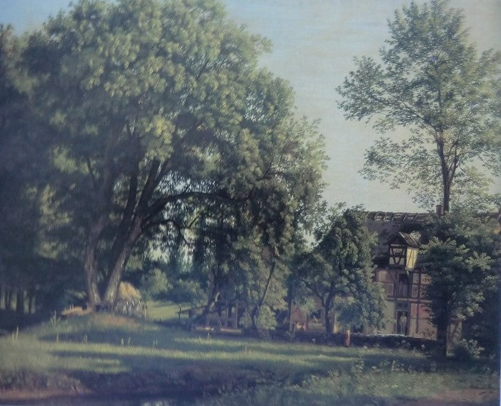 In the Park of Buch Castle, vintage artwork by Johann Hummel, 12x8" (A4) Poster