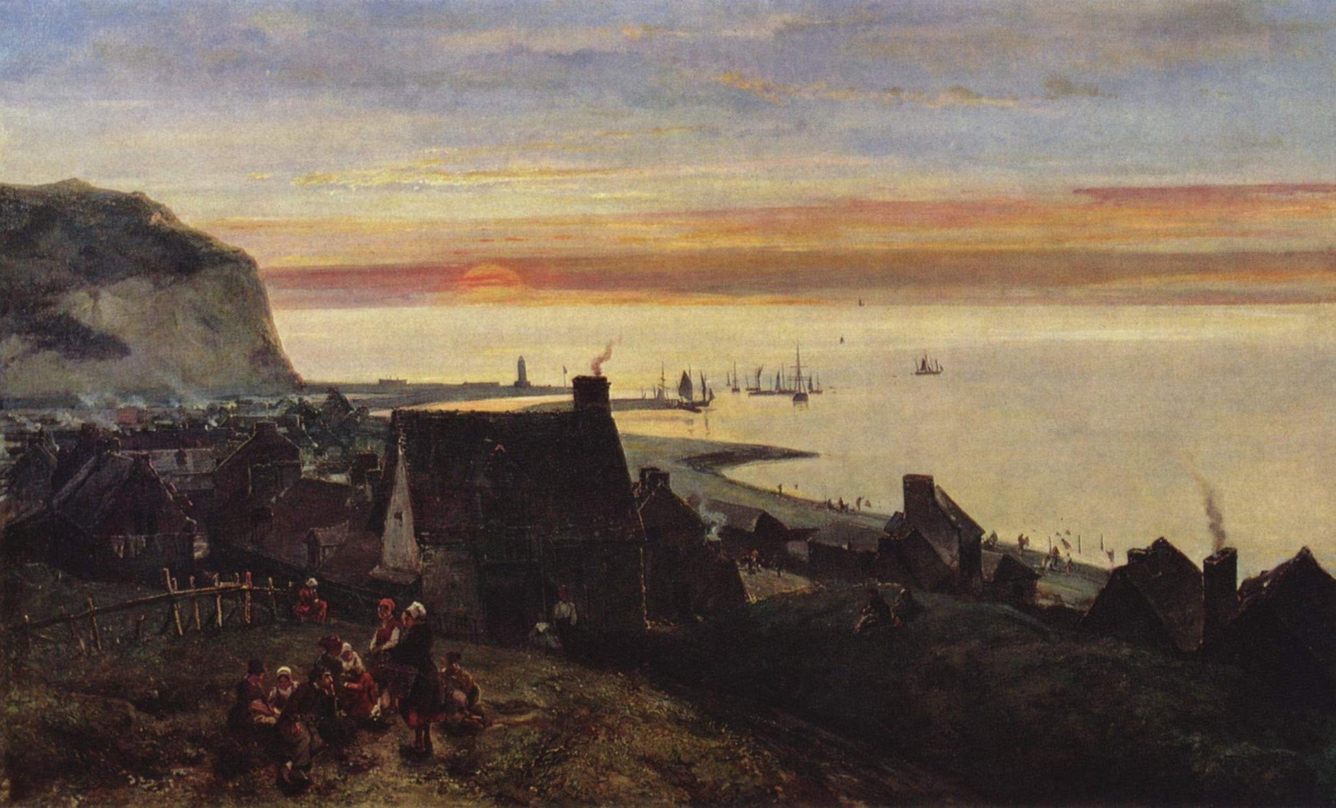 The Harbour at Étretat, vintage artwork by Johan Barthold Jongkind, A3 (16x12") Poster Print