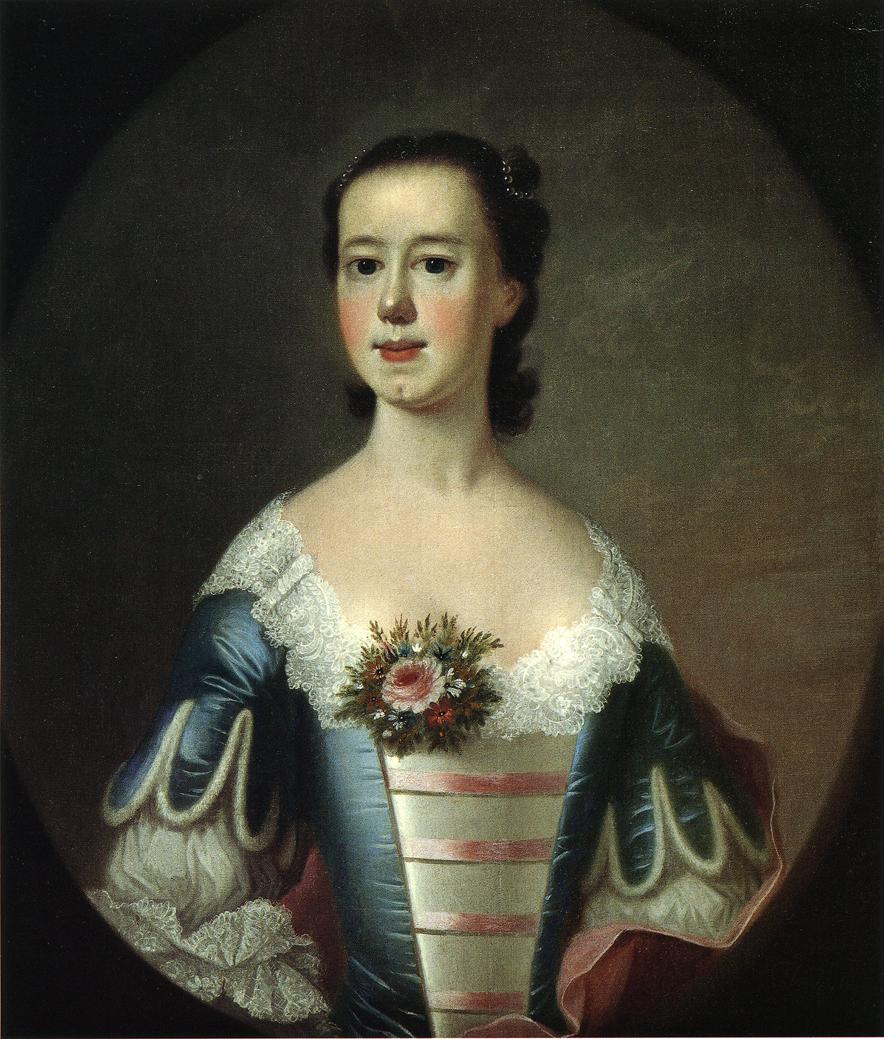 Mrs. Thomas Lynch (Elizabeh Allston Lynch), vintage artwork by Jeremiah Theus, 12x8" (A4) Poster