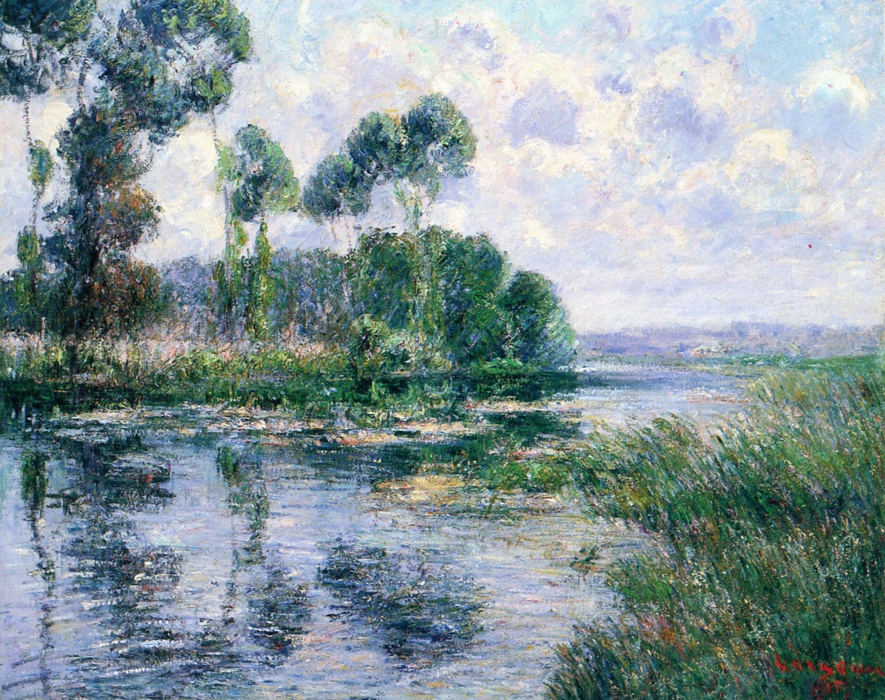 Banks of the Eure, vintage artwork by Gustave Loiseau, 12x8" (A4) Poster