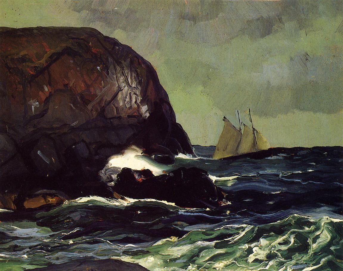 Beating out to Sea, vintage artwork by George Wesley Bellows, 12x8" (A4) Poster