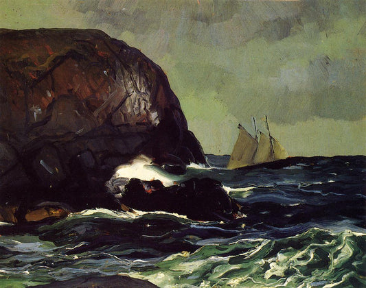 Beating out to Sea, vintage artwork by George Wesley Bellows, 12x8" (A4) Poster