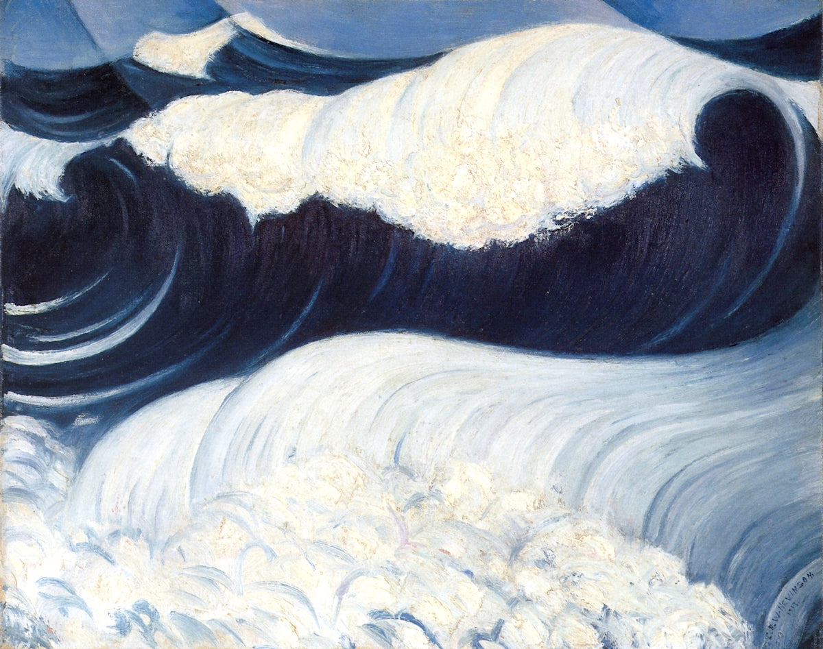The Blue Wave, vintage artwork by Christopher Nevinson, 12x8" (A4) Poster