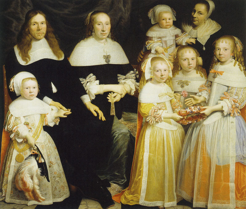 Meyndert Sonck with Wife and Children, vintage artwork by Jan Albertsz. Rotius, 12x8" (A4) Poster