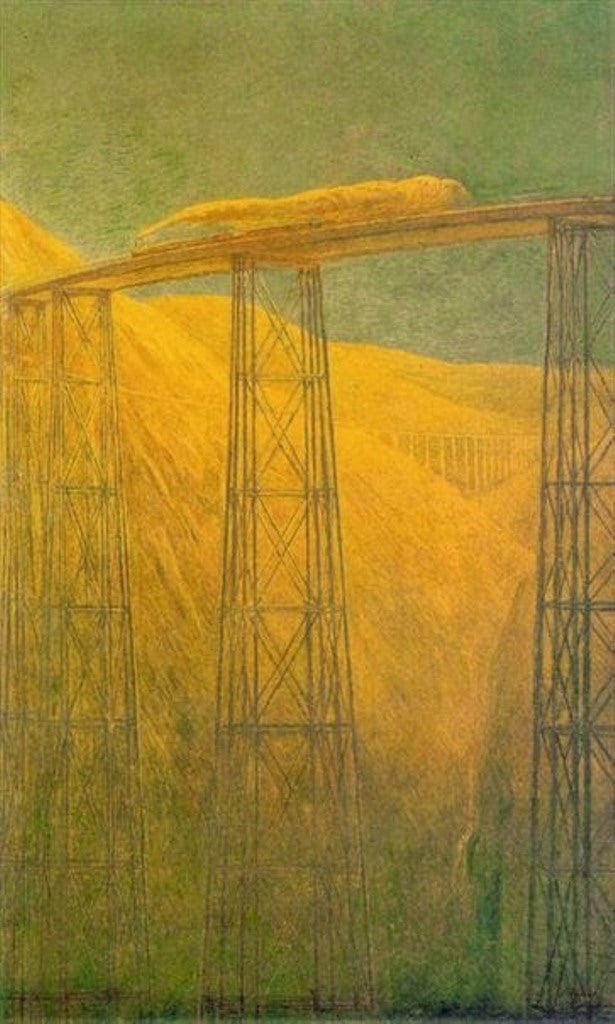 Railroad on the Pacific by Gaetano Previati,A3(16x12")Poster
