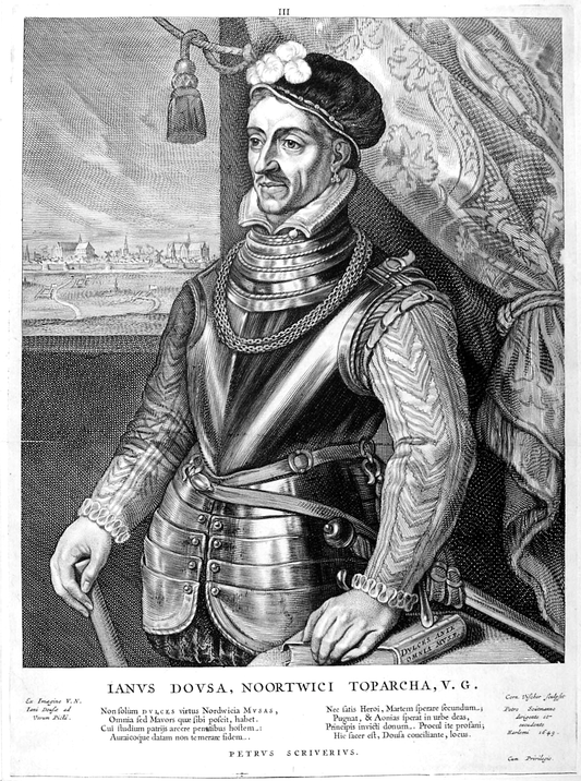 Johan van der Does, vintage artwork by Cornelis Visscher, 12x8" (A4) Poster