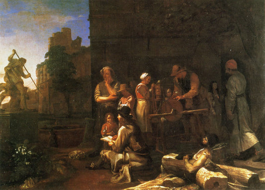 Roman Street Scene, vintage artwork by Michiel Sweerts, 12x8" (A4) Poster