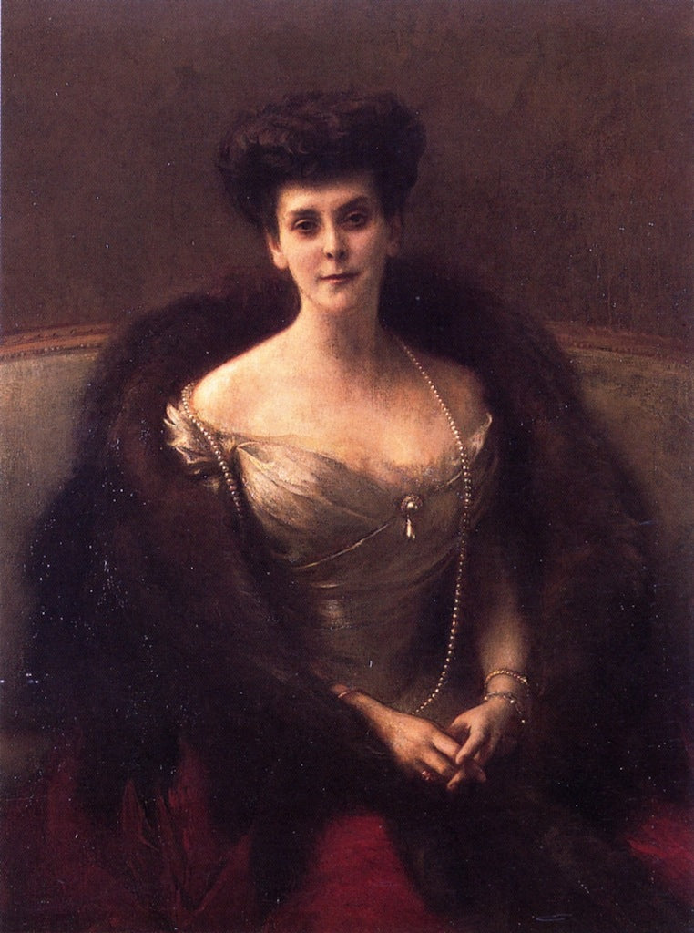 Portrait of Princess O. V. Paley (Countess Hohenfelsen), vintage artwork by Pascal Dagnan-Bouveret, 12x8" (A4) Poster