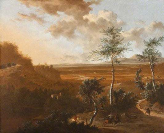 An Extensive Southern Landscape, vintage artwork by Frederick de Moucheron, 12x8" (A4) Poster