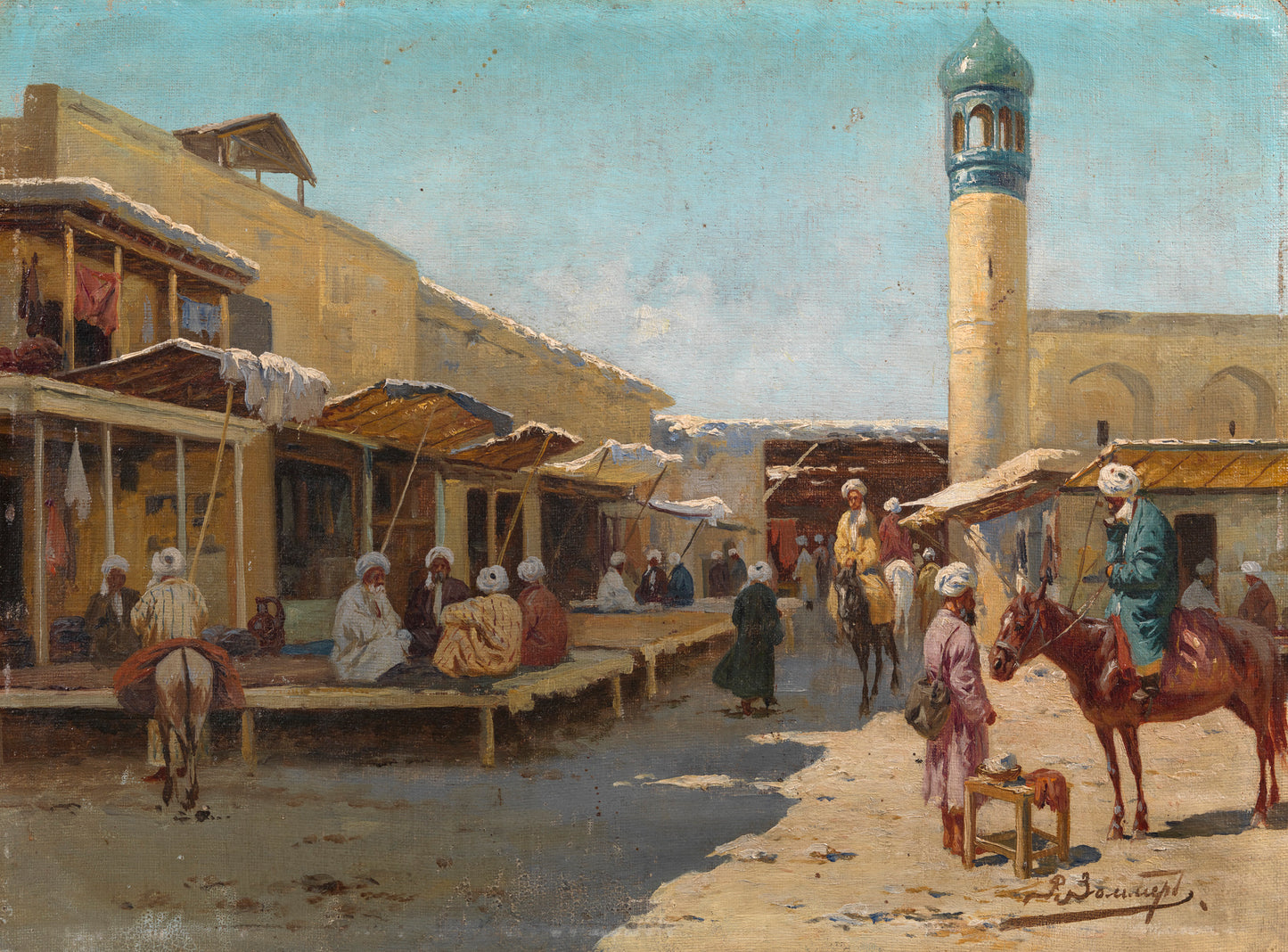 Oriental Scene, vintage artwork by Richard Karlovich Zommer, 12x8" (A4) Poster