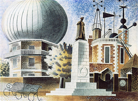 Greenwich Observatory, vintage artwork by Eric Ravilious, 12x8" (A4) Poster