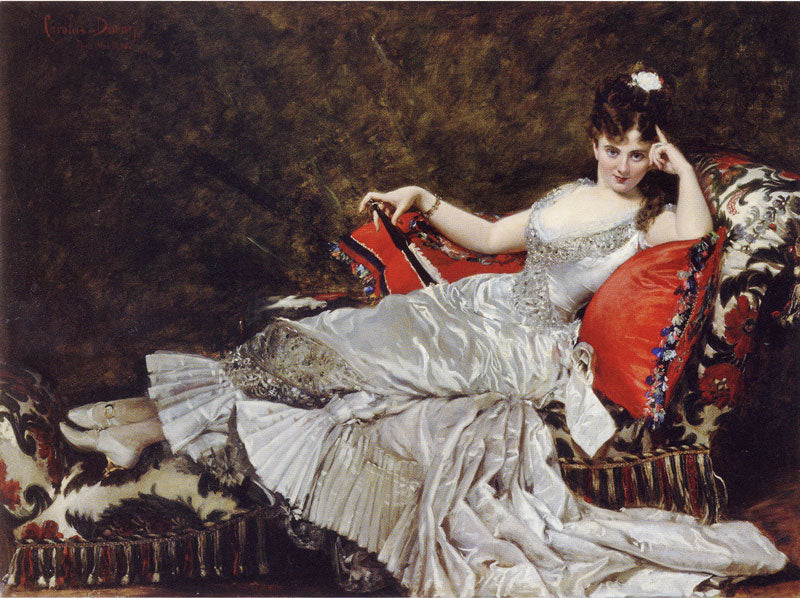 Madamoiselle de Lancy, Alice Tahl, vintage artwork by Charles Auguste Émile Durand, 12x8" (A4) Poster
