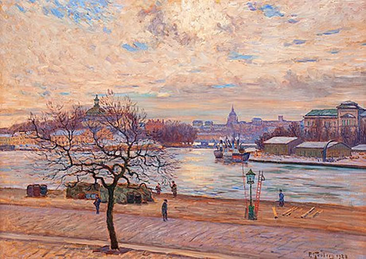 Stockholm, vintage artwork by Anton Genberg, 12x8" (A4) Poster