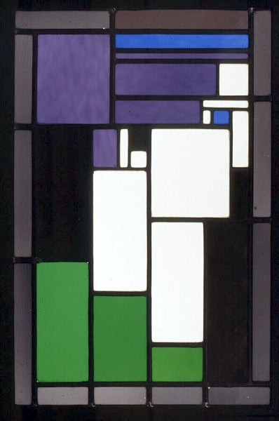 Stained-glass composition Female head, vintage artwork by Theo van Doesburg, 12x8" (A4) Poster