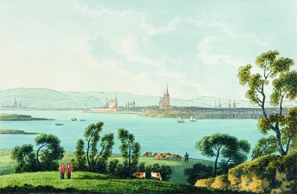 Park in Tsarskoye Selo, vintage artwork by Andrei Martynov, 12x8" (A4) Poster