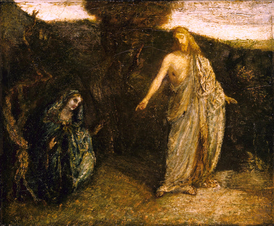 Christ Appearing to Mary, vintage artwork by Albert Pinkham Ryder, 12x8" (A4) Poster