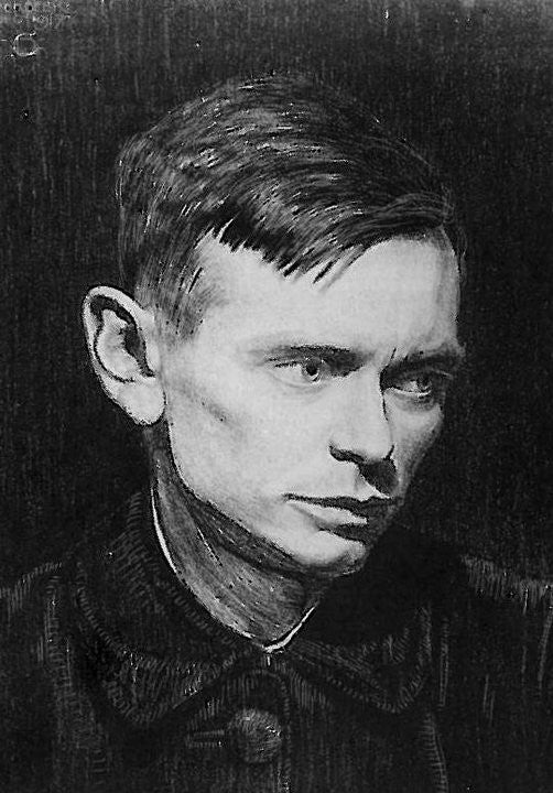Portrait of Jan Mankes, vintage artwork by Jan Mankes, 12x8" (A4) Poster
