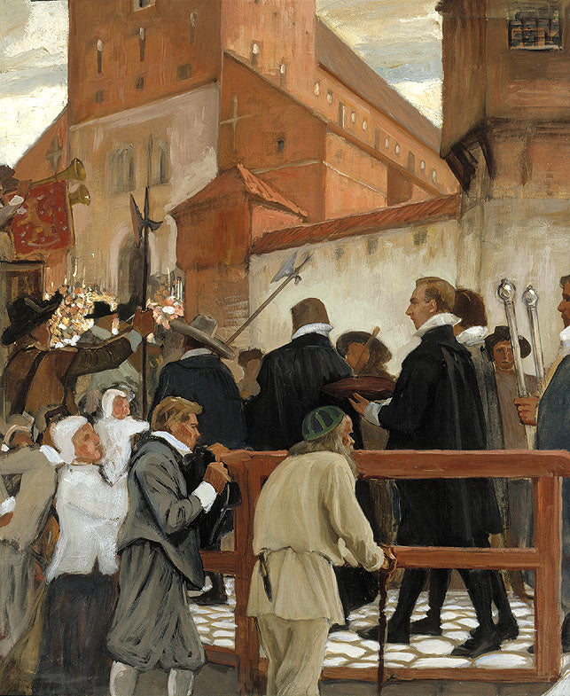 Inauguration of the Turku Academy. Part 1, vintage artwork by Albert Edelfelt, 12x8" (A4) Poster
