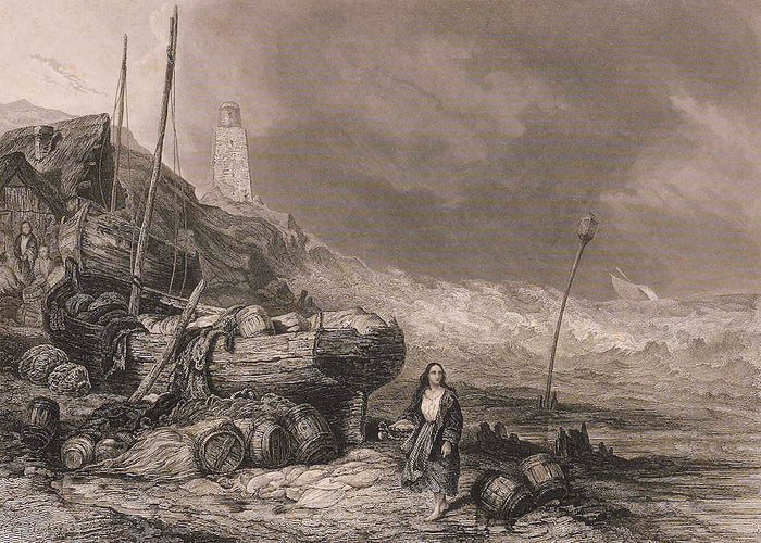Der Meeresstrand, vintage artwork by Eugène Isabey, A3 (16x12