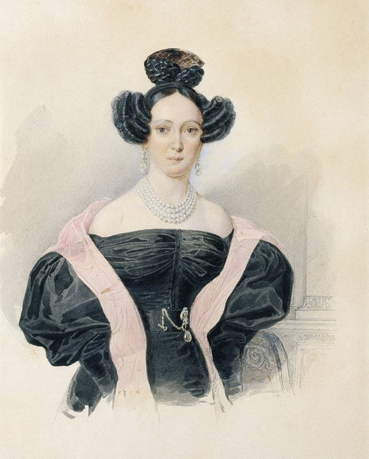 Portrait of O.M. Smirnova, vintage artwork by Alexander Brulloff, A3 (16x12") Poster Print