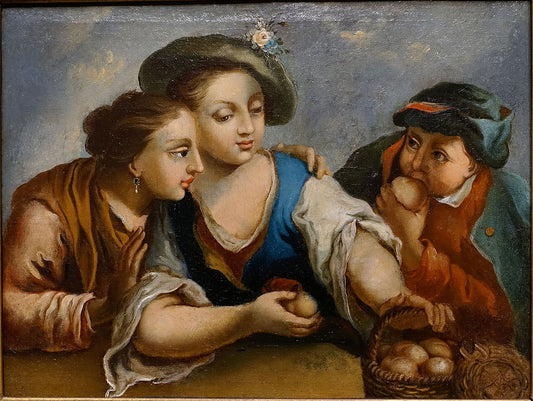 The peach eaters, vintage artwork by Jan Josef Horemans the Elder, 12x8" (A4) Poster