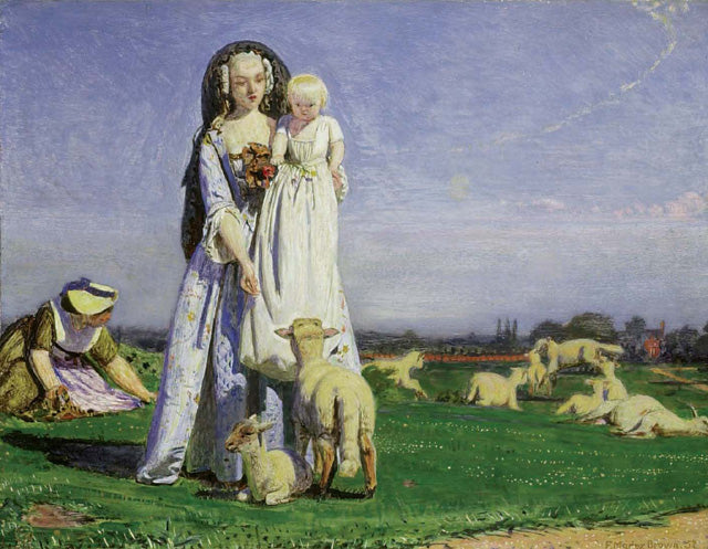 The Pretty Baa-Lambs, vintage artwork by Ford Madox Brown, A3 (16x12") Poster Print