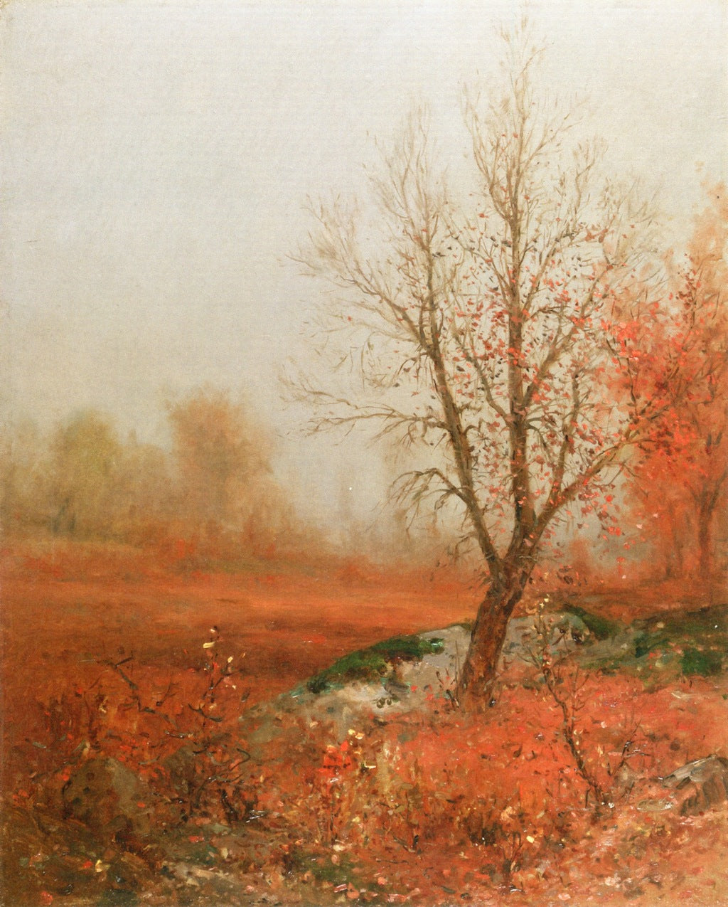 A Misty Day, November, vintage artwork by Jervis McEntee, 12x8" (A4) Poster