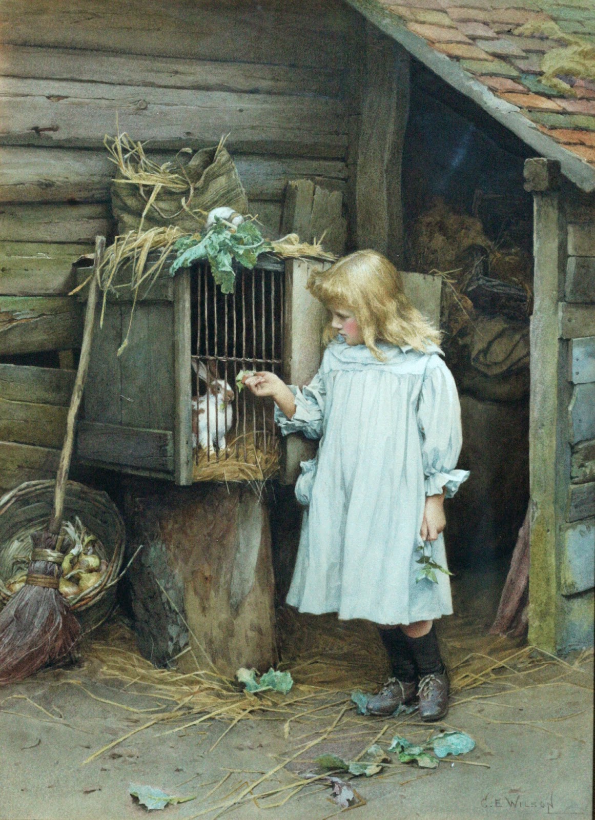 The Rabbit, vintage artwork by Charles Edward Wilson, 12x8" (A4) Poster