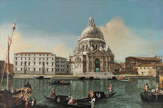 The Grand Canal with Santa Maria della Salute, vintage artwork by Michele Giovanni Marieschi, 12x8" (A4) Poster