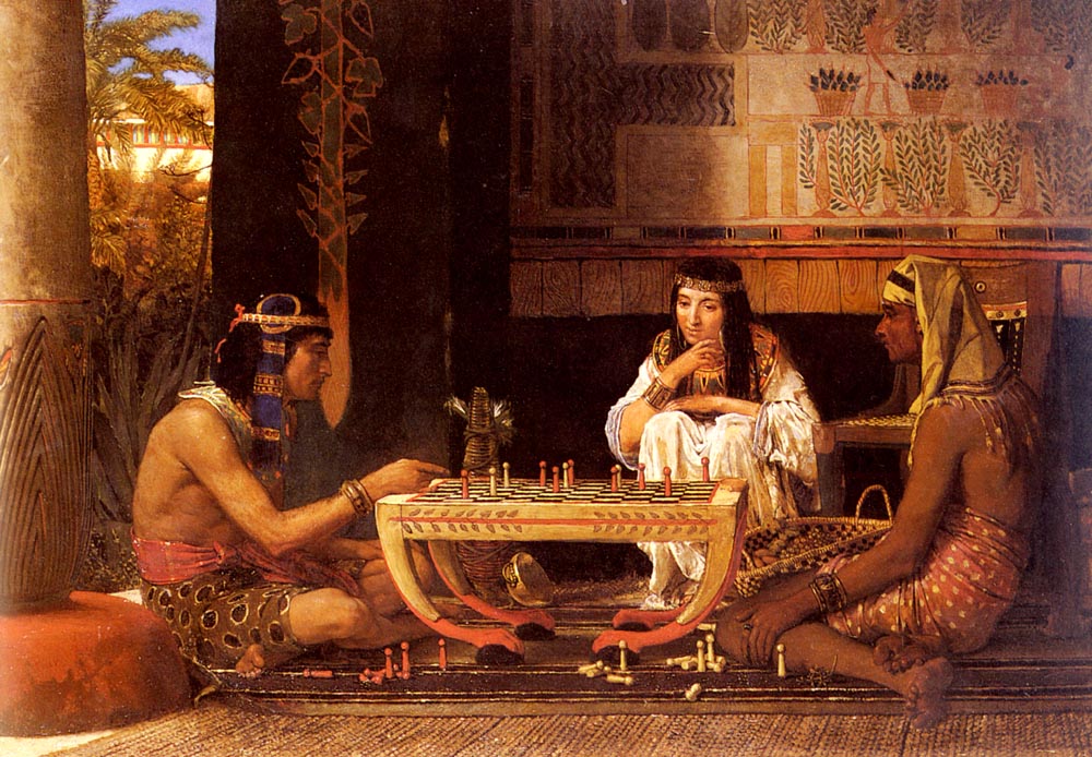 Egyptian Chess Players, vintage artwork by Sir Lawrence Alma-Tadema, 12x8" (A4) Poster