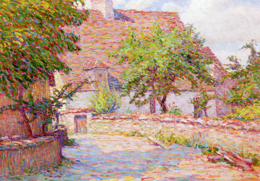 Normandy Farmhouse, vintage artwork by Wynford Dewhurst, 12x8" (A4) Poster