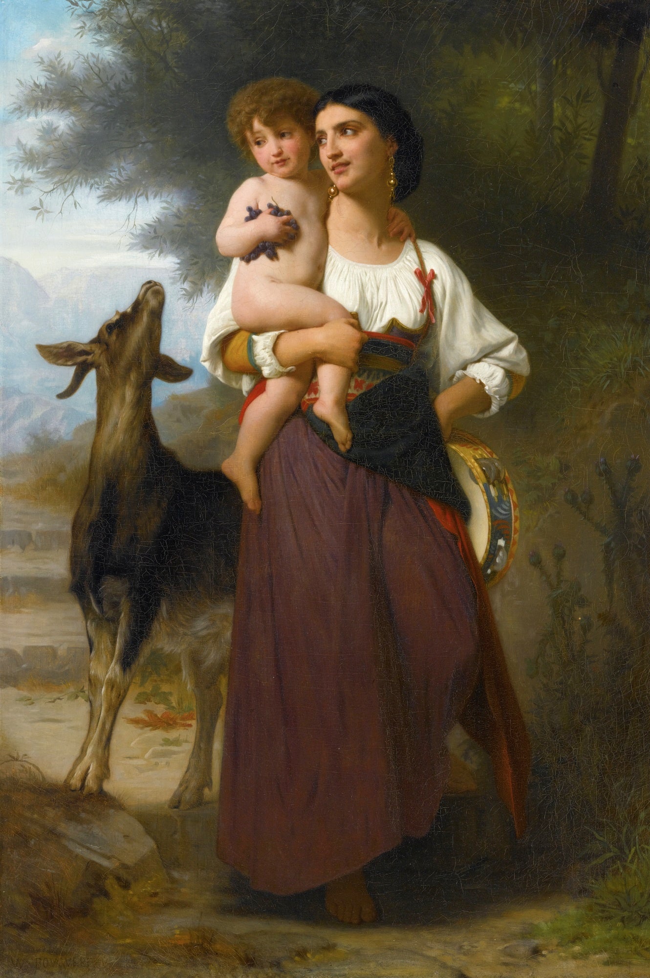 Convoitise, vintage artwork by William Bouguereau, 12x8" (A4) Poster