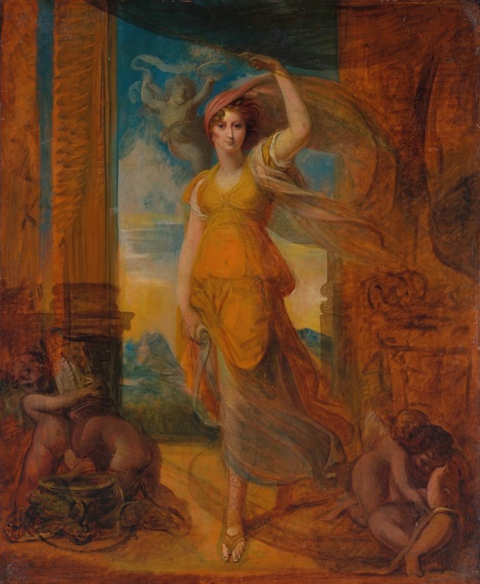 A Lady as a Siby l (Possibly Harriet Mellon), vintage artwork by Attributed to Richard Cosway, 12x8" (A4) Poster