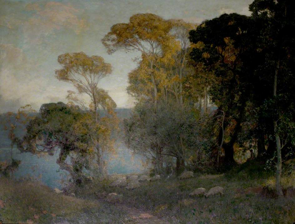 The Shepherd's Walk, Windermere, Cumbria, vintage artwork by Alfred East, 12x8" (A4) Poster