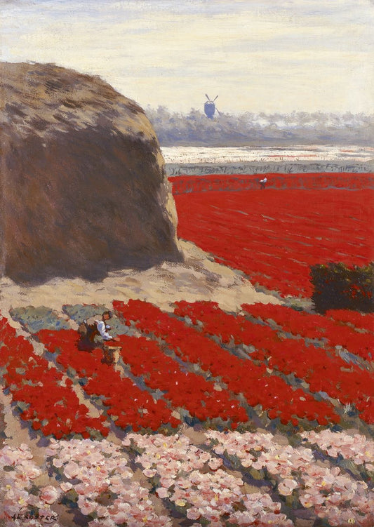 Tulip Fields, vintage artwork by Antonie Lodewijk Koster, 12x8" (A4) Poster
