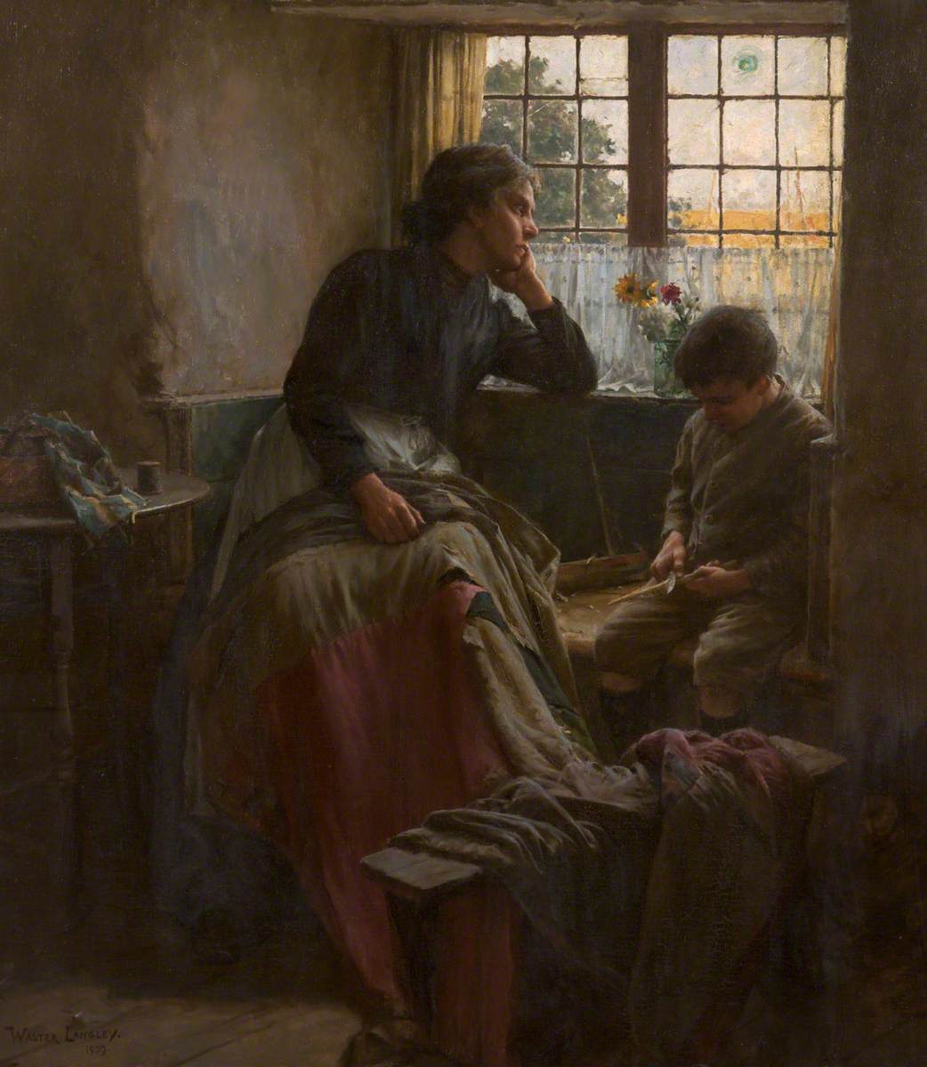 The tender grace of a day that is dead will never come back to me, vintage artwork by Walter Langley, R. I., 12x8" (A4) Poster