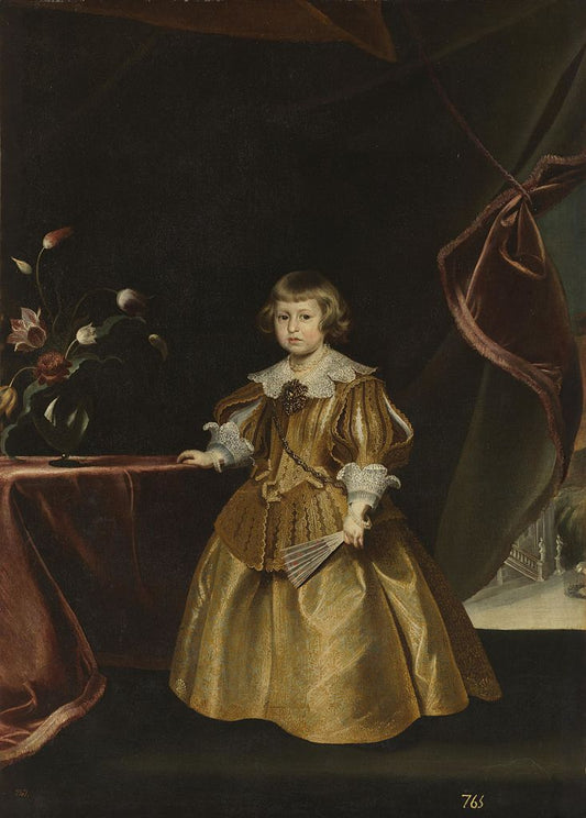 Portrait of an Infanta, vintage artwork by Frans Luyckx, 12x8" (A4) Poster