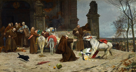 Return to the Monastery, vintage artwork by Eduardo Zamacois y Zabala, 12x8" (A4) Poster