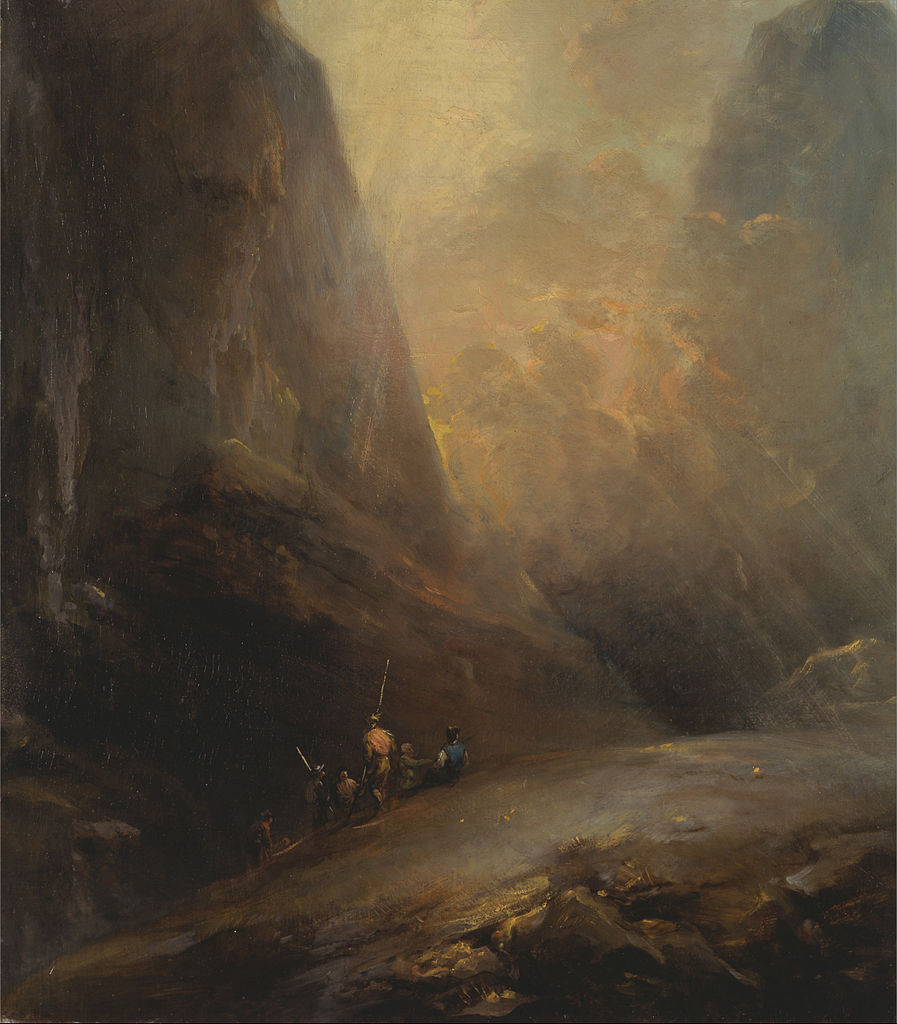 Mountain Landscape with Banditti, vintage artwork by Elias Martin, 12x8" (A4) Poster