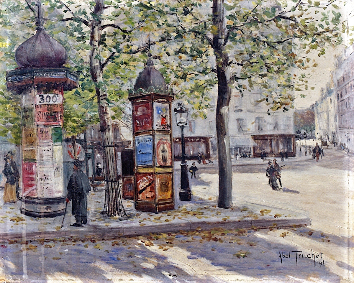 Kiosk, Boulevard de Clichy by Louis Abel-Truchet,A3(16x12")Poster