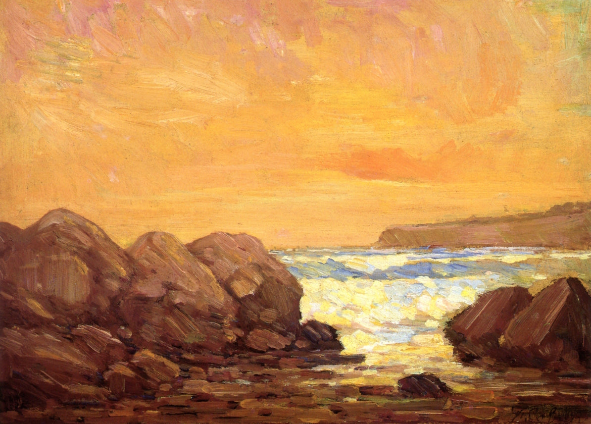 Rocky Coastal Scene at Sunset by Frank Coburn,A3(16x12")Poster
