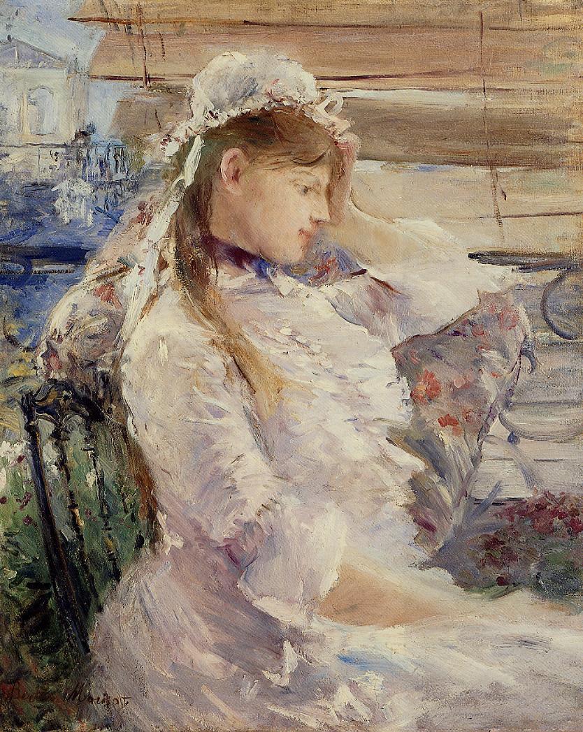 Behind the Blinds, vintage artwork by Berthe Morisot, 12x8" (A4) Poster
