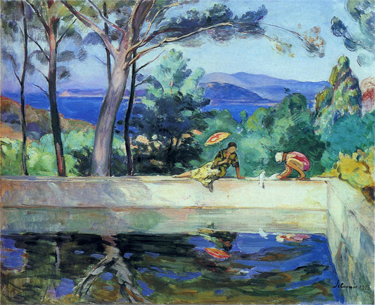 Blue Reflection in the Fountain at Pradet by Henri Lebasque,A3(16x12")Poster